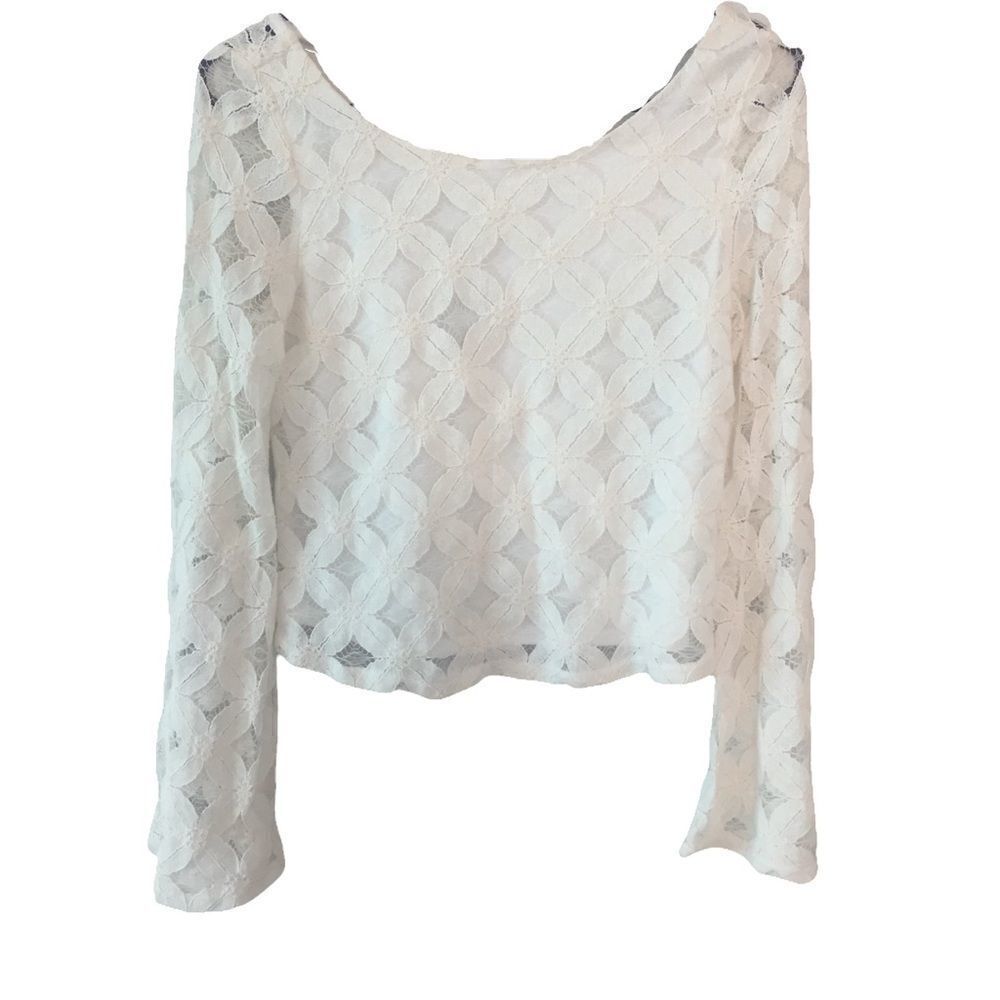 Wet Seal Lace covered cropped blouse size extra small NWOT